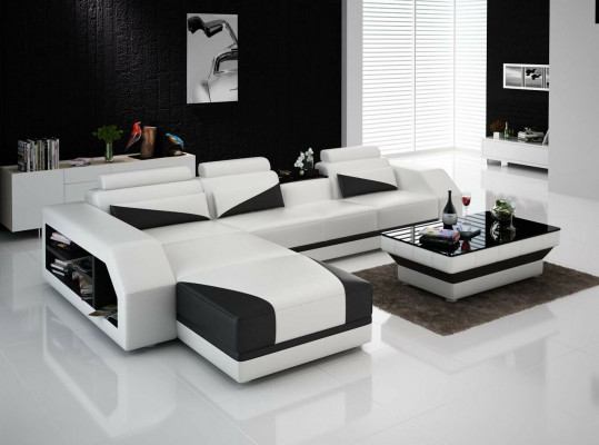 Sofa skórzana Żywy krajobraz Narożnikowa kanapa w kształcie litery L z Fotel Set Ustawić Modern