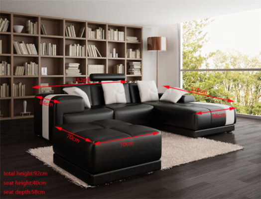Narożnik Zestaw narożny Sofa w kształcie litery L Narożnikowa kanapa Ustaw Dekoracyjna podkładka do kanapy