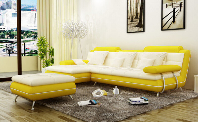 Ustawić L Shape Ekskluzywna Sofa do Salonu Sofa Plakatowa Kanapy