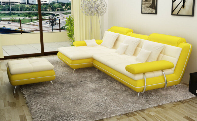 Ustawić L Shape Ekskluzywna Sofa do Salonu Sofa Plakatowa Kanapy