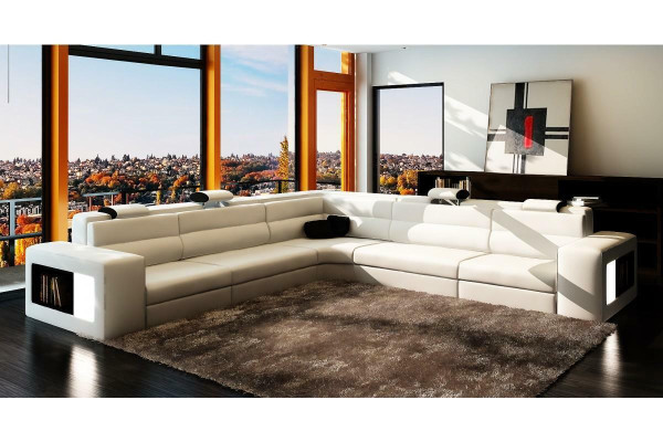 Nowoczesna kanapa Narożnikowa w kształcie litery L Podkładka Skóra Design Sofa Ustawić