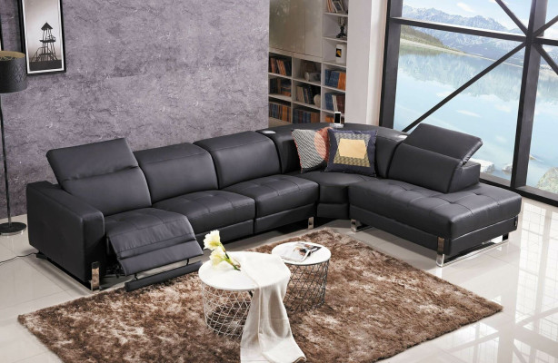 Luksusowa Sofa Skórzana Sofa w kształcie litery L Żywy krajobraz Ustaw Design Nowoczesna Sofa Narożnikowa kanapa