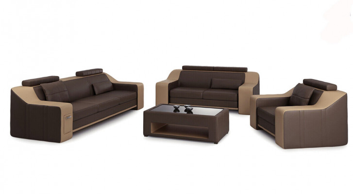 Sofa skórzana Kanapa Żywy krajobraz 3+2+1 miejsce do siedzenia Ustawić Nowoczesna Sofa Obcios nowość