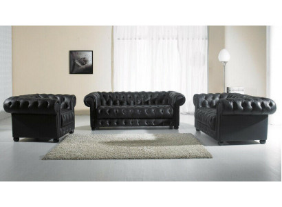 Chesterfield Couches Sofy Skóra 3+2 miejsce do siedzenia Zestaw sofowy Obcios Set
