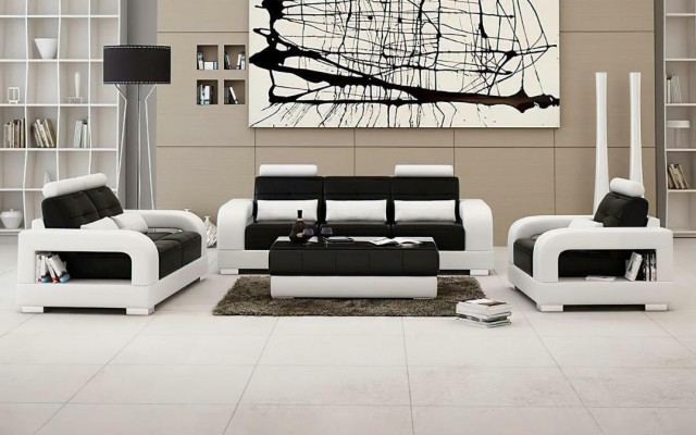 Nowoczesna skórzana sofa rozkładana Zestaw sofowy 3+2+1 Obcios designerska sofa xlmeble