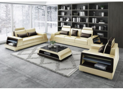 Nowoczesny Zestaw Sofowy Sofa Grupa Obcios 311 miejsce do siedzenia skórzana sofa