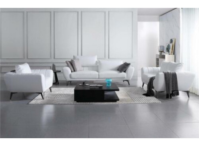 Komplet mebli skórzanych - eleganckie designerskie kanapy, meble do salonu