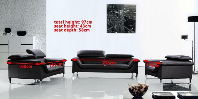 Skórzana sofa kanapa Żywy krajobraz 3+1+1 miejsce do siedzenia Ustawić nowoczesną designerską sofę