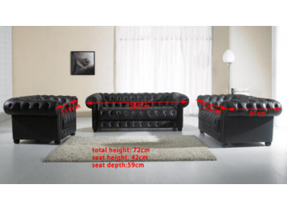 Chesterfield Couches Sofy Podkładka Skóra 321 miejsce do siedzenia Zestaw sofowy Obcios