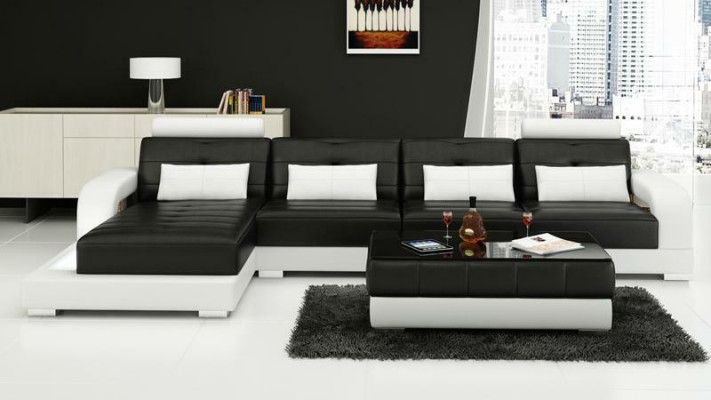 Narożnik kanapa kanapa kanapa skórzana sofa Siedziba Narożnik Ustawić Podkładkę Żywy krajobraz