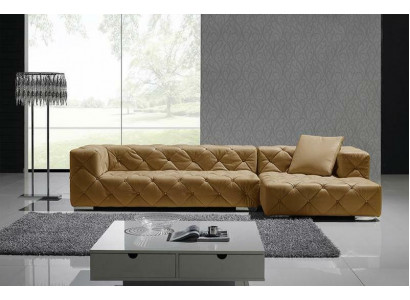 Chesterfield Skóra Modern Couch Żywy krajobraz Sofa skórzana Narożnikowa kanapa Sofa