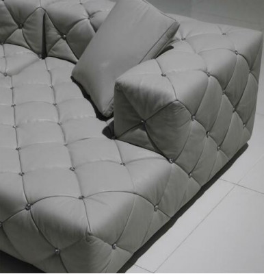 Chesterfield Skóra Modern Couch Żywy krajobraz Sofa skórzana Narożnikowa kanapa Sofa