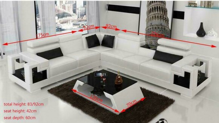 Designerska Sofa Kanapa Narożnikowa kanapa Skóra Żywy krajobraz Włókienniczy Podkładka Ustawić