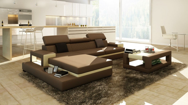 Sofy Narożnikowa kanapa Sofa skórzana Podkładka Żywy krajobraz Couch Sofa Zestaw narożny