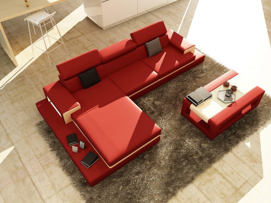Sofy Narożnikowa kanapa Sofa skórzana Podkładka Żywy krajobraz Couch Sofa Zestaw narożny