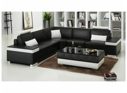 Sofa skórzana w kształcie litery L Podkładka Siedziba Couch Ustaw Narożnikowa kanapa Sofa Couch