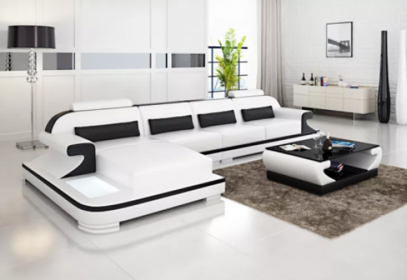Skórzana sofa narożna sofa tapicerowana Podkładka Couch Zestaw narożny Żywy krajobraz