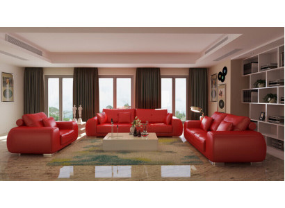 Zestaw sofowy Skórzana Sofa Kanapa Obcios Design Nowoczesna Sofa 3+1+1 miejsce do siedzenia