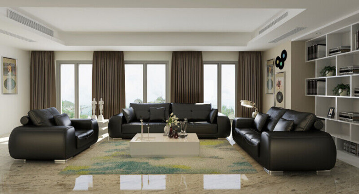Zestaw sofowy Skórzana Sofa Kanapa Obcios Design Nowoczesna Sofa 3+1+1 miejsce do siedzenia