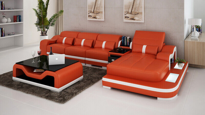 Narożnikowa kanapa Materiał LForm funkcji łóżka Couch Design Podkładka Włókienniczy Skóra Narożnik