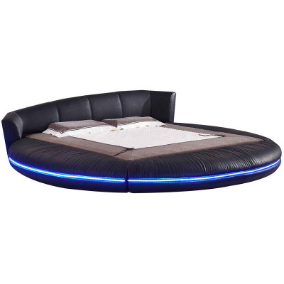 Okrągłe Design łóżko Skóra Okrągłe Łóżko Double Luxury Hotel Frame Sleep