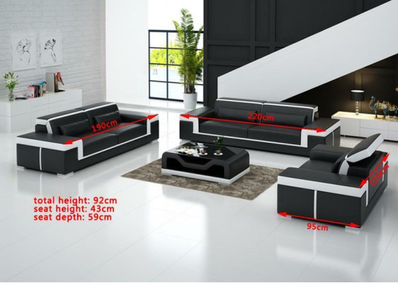 Design Podkładka Siedziba Kanapa 3 miejsce do siedzenia Ustawić Sofa Sofy Kanapy Dekoracja Skóra