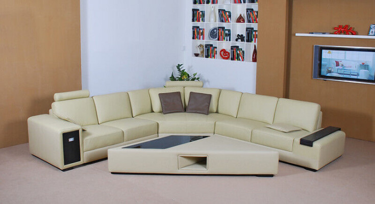 Designerska Sofa Kanapa Narożnikowa kanapa z Stołek Ustawić Podkładkę Żywy krajobraz