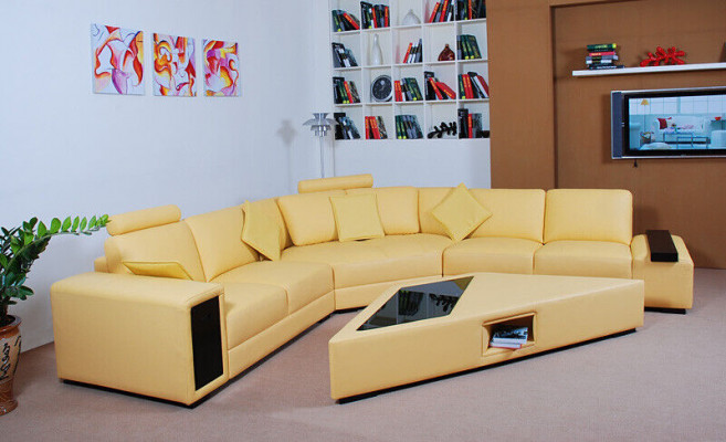 Designerska Sofa Kanapa Narożnikowa kanapa z Stołek Ustawić Podkładkę Żywy krajobraz