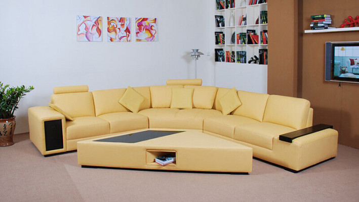 Designerska Sofa Kanapa Narożnikowa kanapa z Stołek Ustawić Podkładkę Żywy krajobraz