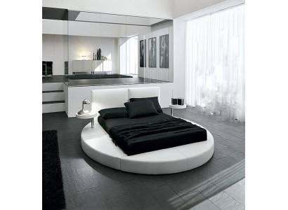 Okrągłe łóżko Okrągły Design łóżko Skóra Double Hotel Frame Luxury Sleep