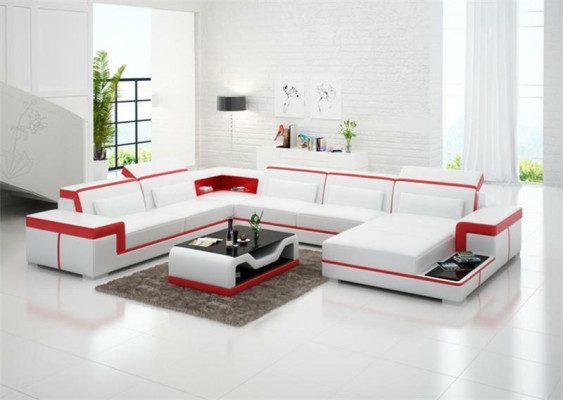 Sofa Couch Podkładka Ustawić Żywy krajobraz Design Narożnikowa kanapa Skóra Nowość
