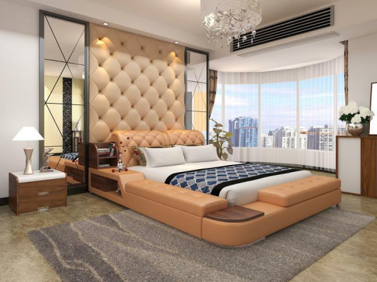 Wielofunkcyjne łóżko Design Podkładka Podwójne łóżko Chesterfield luksusowe
