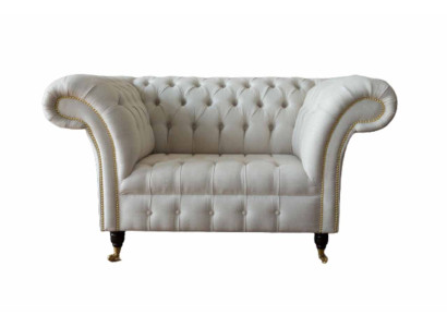 Fotel Sofa Tapicerka Sofa Materiałowa Chesterfield Sofy 1,5-osobowa 1-osobowa Szara