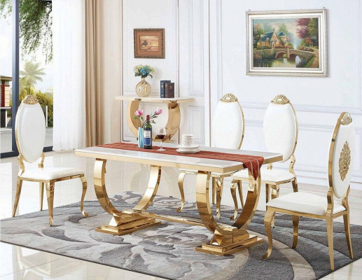 Stół obiadowy jadalnia Zestaw jadalniany grupa Classic Tabela 5-częściowy zestaw Krzesło nowość