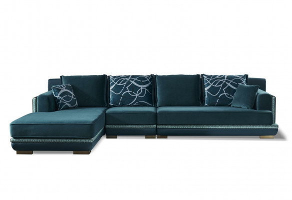 Żywy krajobraz L Shape Narożnikowa kanapa Couch Design Podkładka Włókienniczy Ustawić Sofa