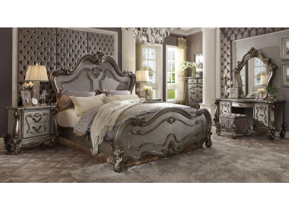 Chesterfield Baroque Łóżko Podwójne łóżko 2x Szafki nocne Design bed