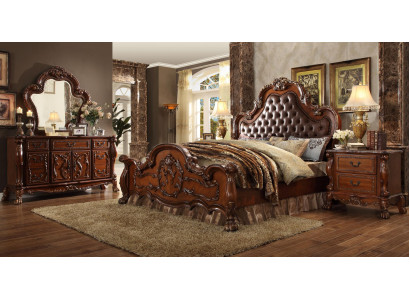 Łóżko 2x Szafki nocne 3 szt. Zestaw Meble Barokowe Rokoko Zestaw Sypialnia