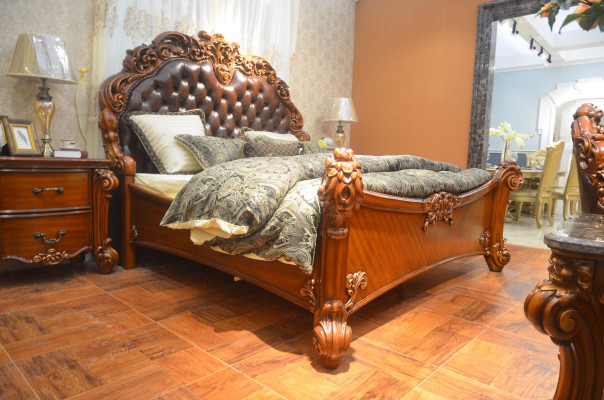 Łóżko Podkładka Design Luksusowe podwójne łóżko hotelowe Sleep Pokój Deko Skóra