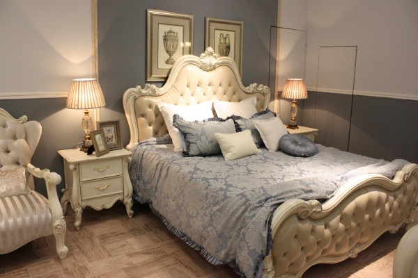 Design Łóżko Double Luxury Sleeping Pokój Dekoracja łóżka Skóra Hotelowa 180x200cm