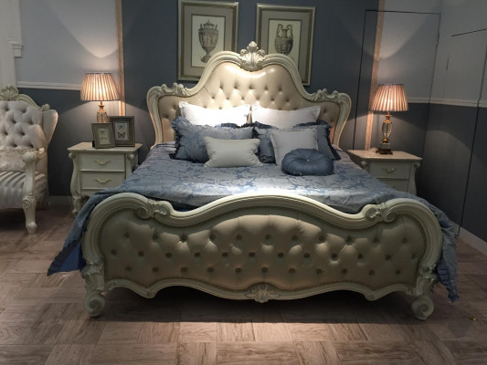 Design Łóżko Double Luxury Spanie Pokój łóżko Skóra Hotel 180x200cm