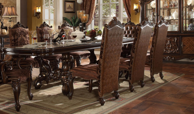 Klasyczny Brązowy Chesterfield Krzesła Designerski x6 Krzesła Skórzane Grupy Krzeseł Zestaw 6szt.