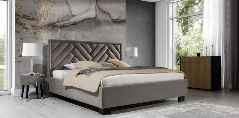 Podkładka łóżko Meble Sypialnia łóżko Taupe Brown 200x200cm Aksamite