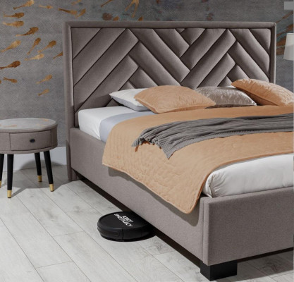 Podkładka łóżko Meble Sypialnia łóżko Taupe Brown 200x200cm Aksamite