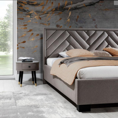 Podkładka łóżko Meble Sypialnia łóżko Taupe Brown 200x200cm Aksamite