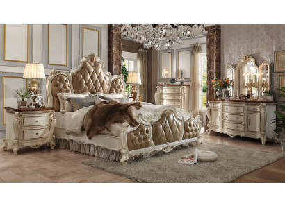 Luksusowe łóżko Chesterfield Skóra Royal Palace Łóżko Hotel Podwójne łóżko