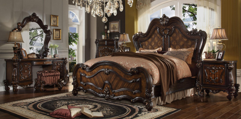 Chesterfield Podwójne łóżko Łóżko Design Łóżko małżeńskie Luksusowe łóżko w stylu barokowym Antyk
