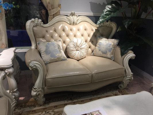 Luksusowe 2 miejsce do siedzenia Sofa Podkładka Sofa Skóra Kanapy Ustawić Chesterfield Baroque
