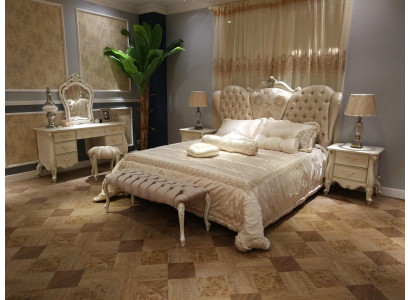 Łóżko Podkładka Design Luksusowe podwójne łóżko hotelowe Sleep Pokój Skóra Chesterfield Nowe