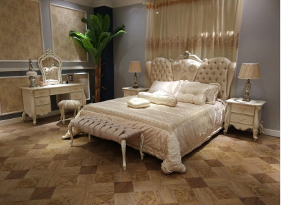 Łóżko Podkładka Design Luksusowe podwójne łóżko hotelowe Sleep Pokój Skóra Chesterfield Nowe