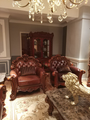 Skóra Fotel 1 miejsce siedzące Sofa Podkładka Sofy Design Luxury Classic Single Seater